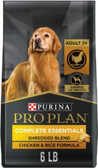 Purina Pro Plan Senior Dry Dog Food With Probiotics for Dogs, Shredded Blend Chicken and Rice Formula - 6 lb. Bag