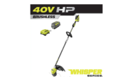 RYOBI RY402110VNM 40V HP Brushless Whisper Series 17 in. Cordless Battery Carbon Fiber Shaft String Trimmer w/ 6.0 Ah Battery & Charger