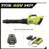 RYOBI RY404130VNM 40V HP Brushless Whisper Series 155 MPH 600 CFM Cordless Battery Leaf Blower with 4.0 Ah Battery and Charger