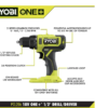 RYOBI PCL1600K2 ONE+ 18V Cordless 6-Tool Combo Kit with 1.5 Ah Battery, 4.0 Ah Battery, and Charger