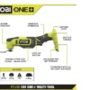 RYOBI PCL1600K2 ONE+ 18V Cordless 6-Tool Combo Kit with 1.5 Ah Battery, 4.0 Ah Battery, and Charger