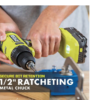 RYOBI PCL1600K2 ONE+ 18V Cordless 6-Tool Combo Kit with 1.5 Ah Battery, 4.0 Ah Battery, and Charger
