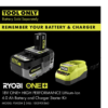 RYOBI PCL515B ONE+ 18V Cordless Reciprocating Saw (Tool Only)