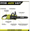RYOBI RY405100 40V HP Brushless 14 in. Electric Cordless Chainsaw with 4.0 Ah Battery and Charger
