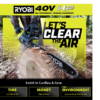 RYOBI RY405100 40V HP Brushless 14 in. Electric Cordless Chainsaw with 4.0 Ah Battery and Charger