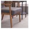 (75 x 69 x 84) cm Retro Modern Wooden Single Chair, Grey Fabric