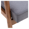 (75 x 69 x 84) cm Retro Modern Wooden Single Chair, Grey Fabric