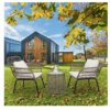 3-Piece Patio Wicker Conversation Bistro Set with 2 Chairs & Glass Top Side Table & Cushions Tan 3-Piece Patio Wicker Conversation Bistro Set with 2 Chairs & Glass Top Side Table & Cushions Tan