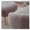 FCH Faux Fur Barrel Accent Chair with Ottoman for Bedroom Living Room Guestroom, Dark Grey