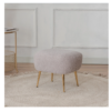 FCH Faux Fur Barrel Accent Chair with Ottoman for Bedroom Living Room Guestroom, Dark Grey