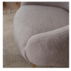 FCH Faux Fur Barrel Accent Chair with Ottoman for Bedroom Living Room Guestroom, Dark Grey