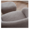 FCH Faux Fur Barrel Accent Chair with Ottoman for Bedroom Living Room Guestroom, Dark Grey