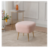 FCH Faux Fur Barrel Accent Chair with Ottoman for Bedroom Living Room Guestroom, Pink