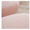 FCH Faux Fur Barrel Accent Chair with Ottoman for Bedroom Living Room Guestroom, Pink