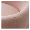 FCH Faux Fur Barrel Accent Chair with Ottoman for Bedroom Living Room Guestroom, Pink