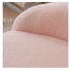 FCH Faux Fur Barrel Accent Chair with Ottoman for Bedroom Living Room Guestroom, Pink