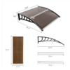 40"x40" Back Door Canopy Polycarbonate Window Door Awning Outdoor Patio Shelter (Brown)