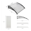 40"x40" Back Door Canopy Polycarbonate Window Door Awning Outdoor Patio Shelter (Gray)