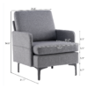 FCH Lounge Chair, Comfy Single Sofa Accent Chair for Bedroom Living Room Guestroom, Dark Grey