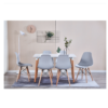 A Set of 4 Living Room Chairs,Dining Chairs Natural Beech Chairs with ABS backrest XH (Light Gray)