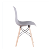 A Set of 4 Living Room Chairs,Dining Chairs Natural Beech Chairs with ABS backrest XH (Light Gray)
