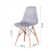 A Set of 4 Living Room Chairs,Dining Chairs Natural Beech Chairs with ABS backrest XH (Light Gray)