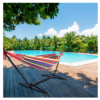 Hammock Set Steel Stand Outdoor Camping Hanging Swing Bed Stripe YJ