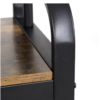 Benjara BM195838 Brown and Black Metal and Wood Framed Coat Rack with Multiple Hooks and Storage Shelves