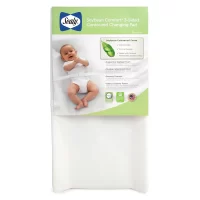 Sealy Baby Soybean Comfort Waterproof 3-Sided Contoured Diaper Changing Pad for Dresser or Changing Table, White, 32” x 16”