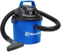 Vacmaster Portable Wall Mountable Wet/Dry Vacuum, 2.5 Gallon, 2 HP 1-1/4" Hose (VOM205P), Blue