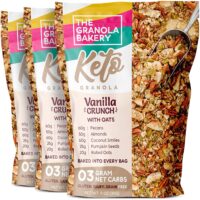 YOLEEZ Vanilla Keto Nut Granola | 1g Net Carb Keto Snack | Low Carb Keto Cereal | Healthy Breakfast Keto Food, 11 Ounces (Pack of 3)