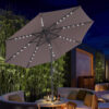 9Ft Patio Umbrella Outdoor Solar Powered LED Lighted Umbrella With Tilt And Crank For Garden,Deck,Backyard,Pool