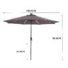 9Ft Patio Umbrella Outdoor Solar Powered LED Lighted Umbrella With Tilt And Crank For Garden,Deck,Backyard,Pool