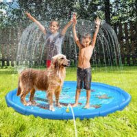 170cm Water Play Mat for Kids Inflatable Round Water Splash Play Pools Playing Sprinkler Mat Yard Water Spray Pad