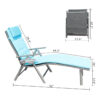Outdoor Lightweight Folding Chaise Lounge Chair For Patio Lawn Beach Pool Side Sunbathing