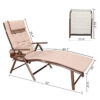 Outdoor Lightweight Folding Chaise Lounge Chair For Patio Lawn Beach Pool Side Sunbathing