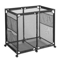Amostby swimming pool ,Rolling Poolside Mesh Container for Toys – Waterproof, UV Resistant Outdoor Organizer Box with Bonus Mesh Bag Pool Storage Bin Pool Storage Bin/Black