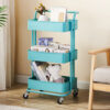 Knifun 3-Tier Home Kitchen Storage Utility cart with handle For kitchen, living room and bedroom XH Knifun 3-Tier Home Kitchen Storage Utility cart with handle For kitchen, living room and bedroom XH