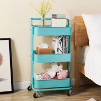 Knifun 3-Tier Home Kitchen Storage Utility cart with handle For kitchen, living room and bedroom XH