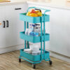 Knifun 3-Tier Home Kitchen Storage Utility cart with handle For kitchen, living room and bedroom XH Knifun 3-Tier Home Kitchen Storage Utility cart with handle For kitchen, living room and bedroom XH