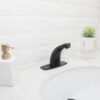 BWE A-918102-B Automatic Sensor Touchless Bathroom Sink Faucet With Deck Plate In Matte Black