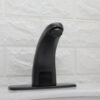 BWE A-918102-B Automatic Sensor Touchless Bathroom Sink Faucet With Deck Plate In Matte Black