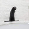 BWE A-918102-B Automatic Sensor Touchless Bathroom Sink Faucet With Deck Plate In Matte Black