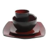 Gibson Home Soho Lounge 16-Piece Reactive Glaze Dinnerware Set, Red