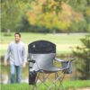 Coleman Camping Chair with Built-in 4 Can Cooler, Grey/Black Coleman Camping Chair with Built-in 4 Can Cooler, Grey/Black