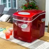 NewAir Portable Ice Maker 50 lb. Daily - Countertop Design - 3 Size Bullet Shaped Ice - AI-215R - Red