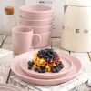 Stone Lain Albie Stoneware 32-Piece Dinnerware Set, Easter Pink