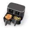 Ninja DZ401 Foodi 10 Quart 6-in-1 DualZone XL 2-Basket Air Fryer with 2 Independent Frying Baskets, Match Cook & Smart Finish to Roast, Broil, Dehydrate & More for Quick, Easy Family-Sized Meals, Grey