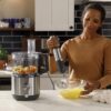 GE Immersion Blender | Handheld Blender for Shakes, Smoothies, Baby Food & More | Includes Whisk & Blending Jar | 2-Speed | Interchangeable Attachment for Easy Clean | 500 Watts | Stainless Steel