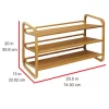 Oceanstar 3-Tier Bamboo Shoe Rack